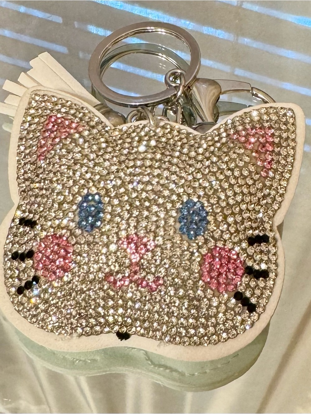 New Sparkling Crystal Cat Keychain